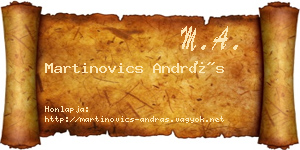 Martinovics András névjegykártya