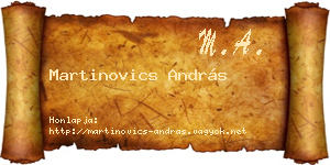 Martinovics András névjegykártya
